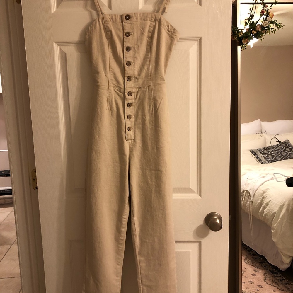 Free people open back jumpsuit